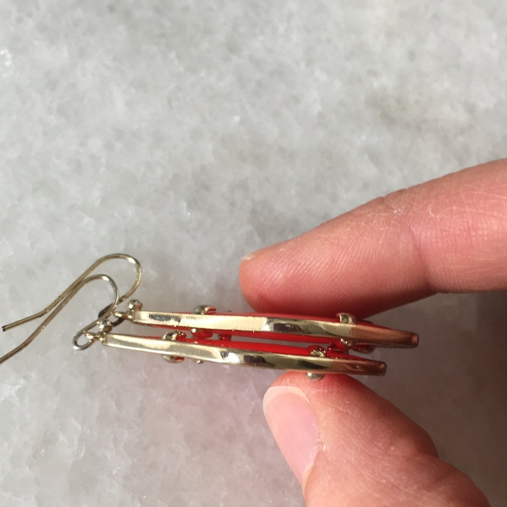 Kendra Scott Red-Orange Drop Earrings - Picture 4 of 6